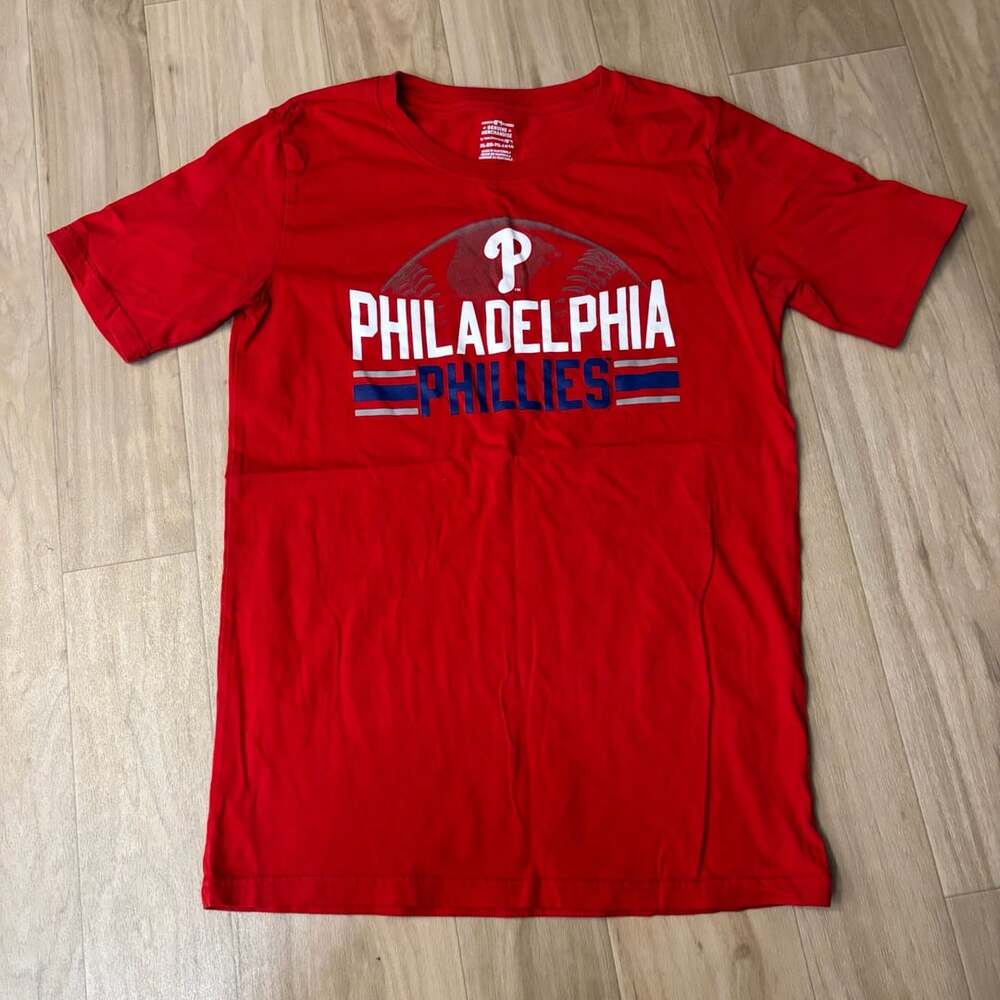 Team Athletics MLB Philadelphia Phillies Red Short Sleeve T-Shirt Youth XL 14/16